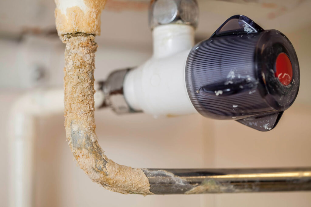 Limescale on a pipe