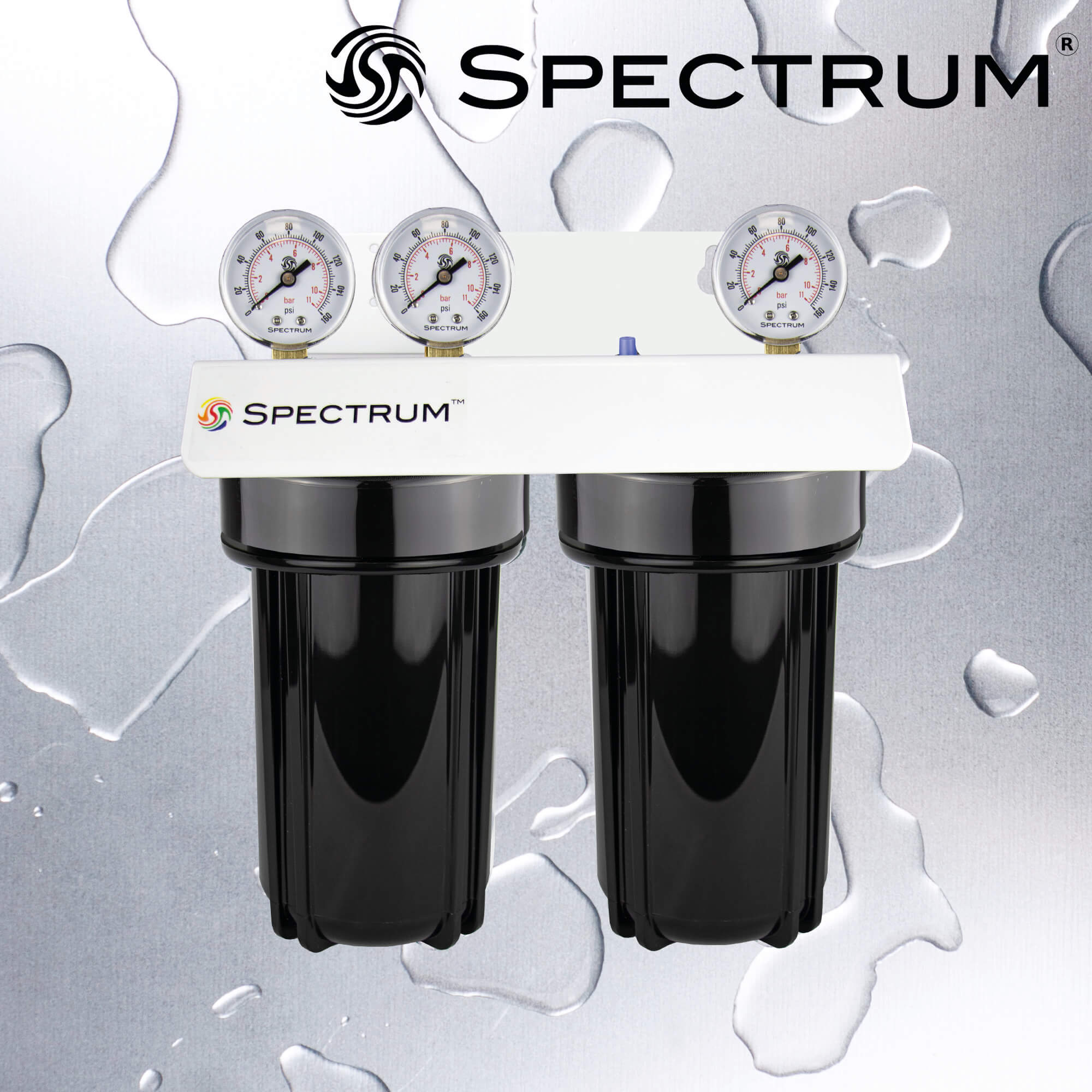 Spectrum Aqualyse Double Stage 10" Large Diameter System with 1" Ports