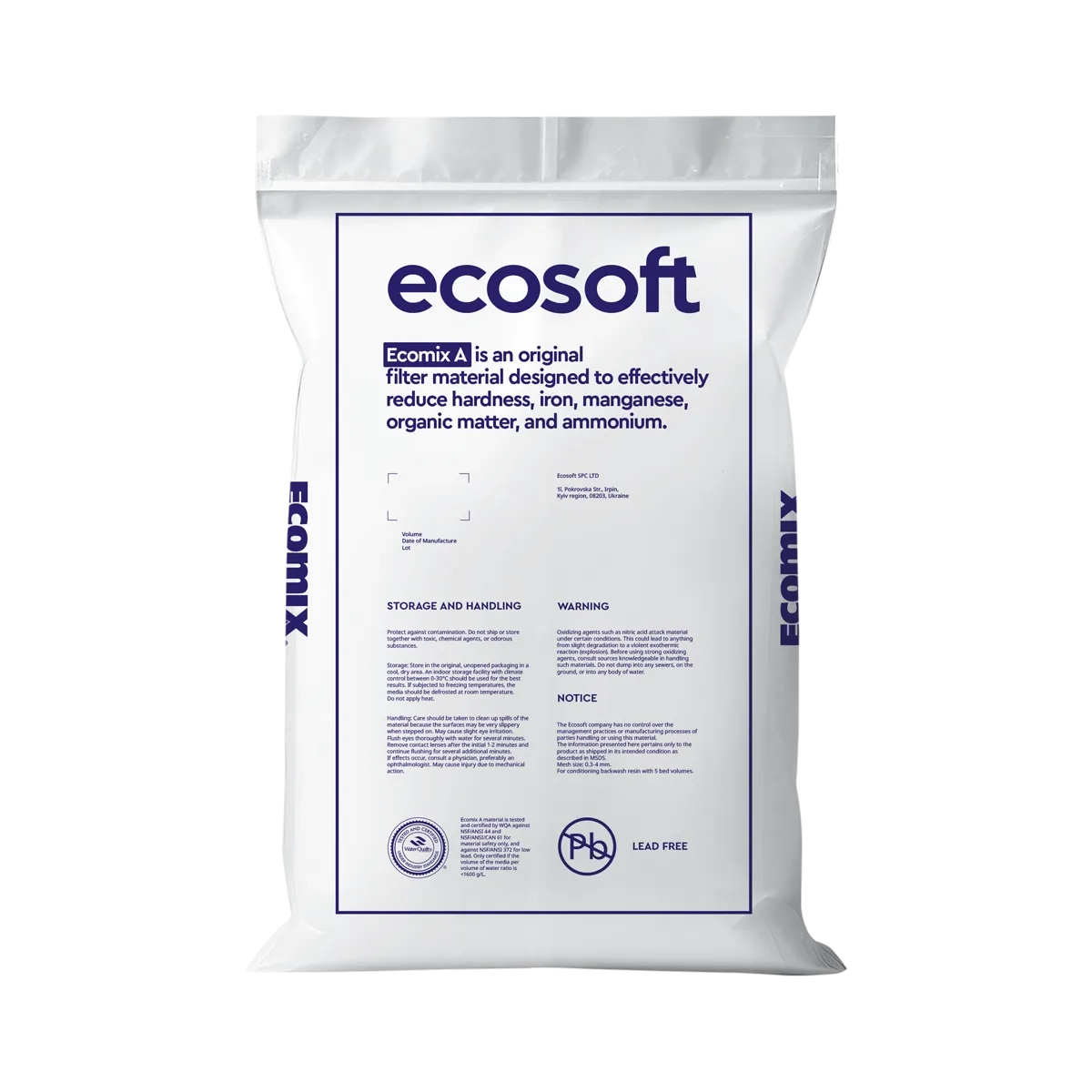Ecosoft ECOMIX® A - Filter Media 12L and 25L - for purifying water with moderate organic content