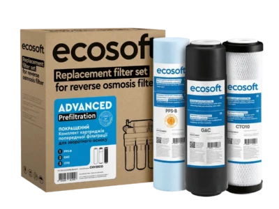 ECOSOFT replacement filters standard for Ecosoft Reverse osmosis unit, filters and box