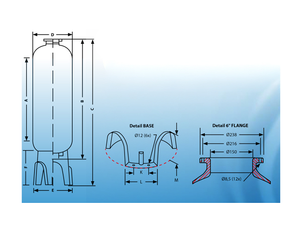 Pentair 6 inch vessel line drawing